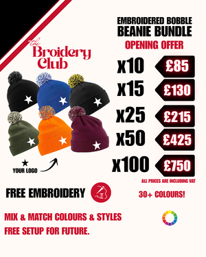 Bobble Beanie Hat Bundle FREE EMBROIDERY